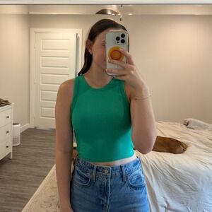 Zara Ribbed Crop Tank Top, Size Small